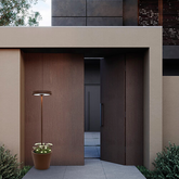 Poldina Reverso Solar L RF floor lamp - Corten | Zafferano Italia