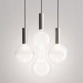 Sfera lampada a sospensione - Alluminio - Trasparente / LED TRIAC 2700 | Zafferano Italia