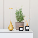 Dondolina table lamp - Matt gold | Zafferano Italia